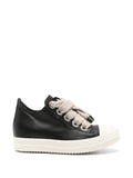 Rick Owens oversized-lace leather sneakers
