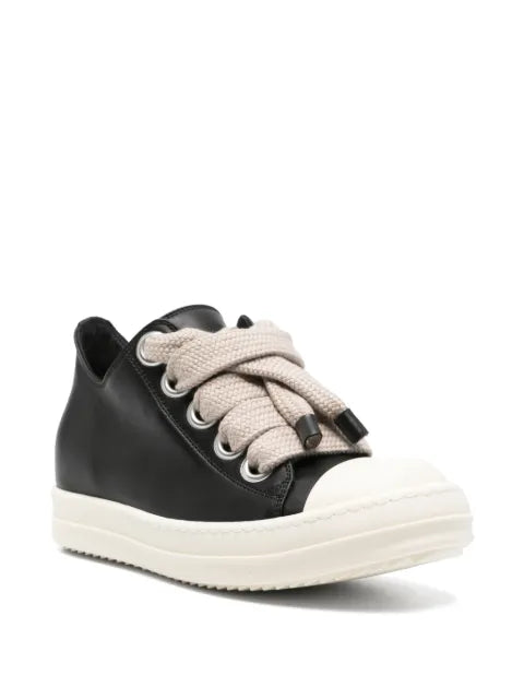 Rick Owens oversized-lace leather sneakers