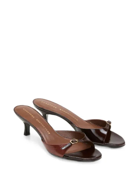 Dorothee Schumacher Crackle Shine buckle-detail heeled sandals