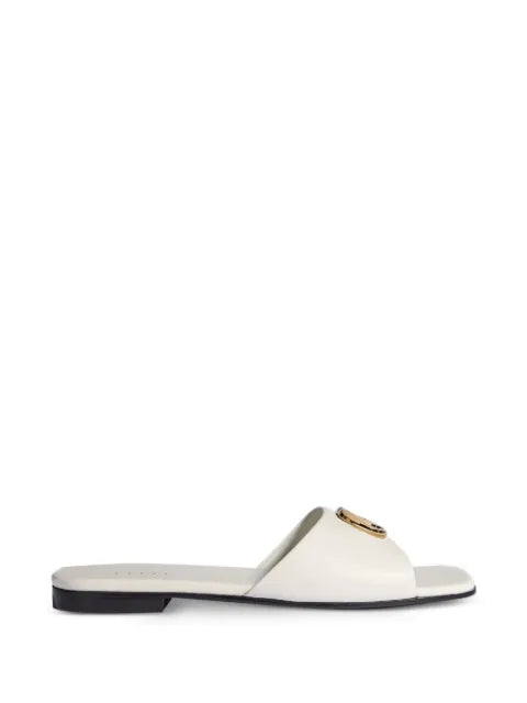 Gucci Double G leather flat sandals