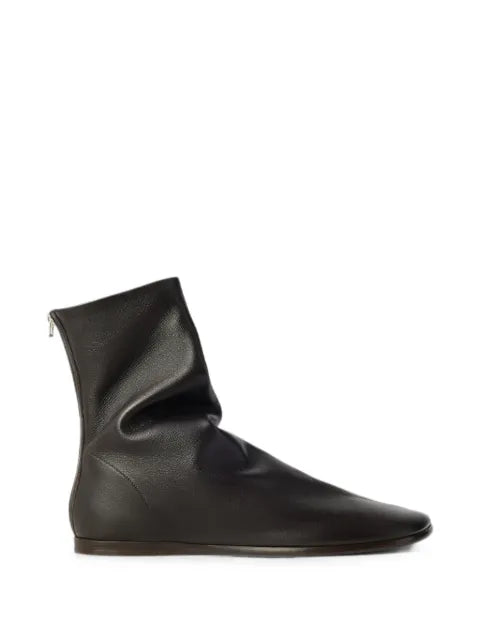 LEMAIRE flat Glove ankle boots in shiny nappa lambskin