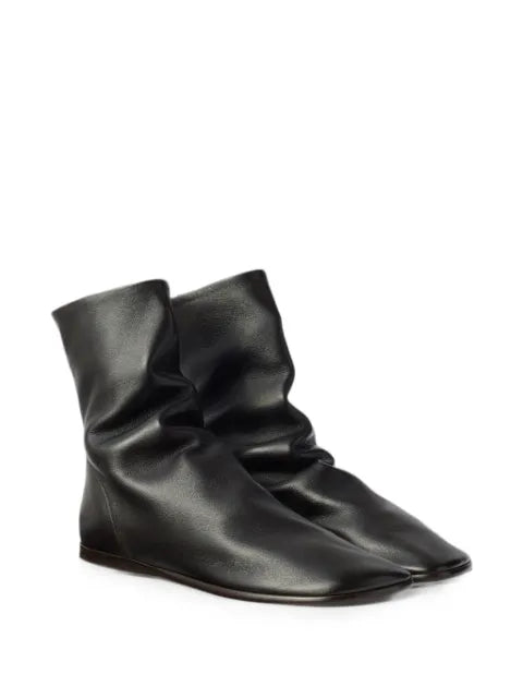 LEMAIRE flat Glove ankle boots in shiny nappa lambskin