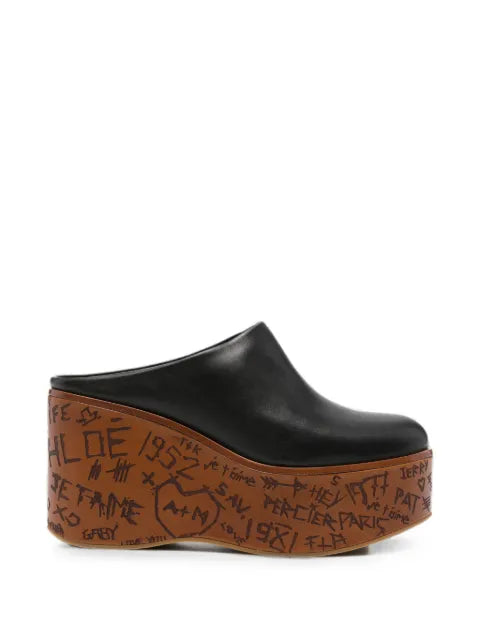 Chloé maxime wedge mules