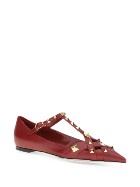 Valentino Garavani Studdy pyramid-stud flat pumps