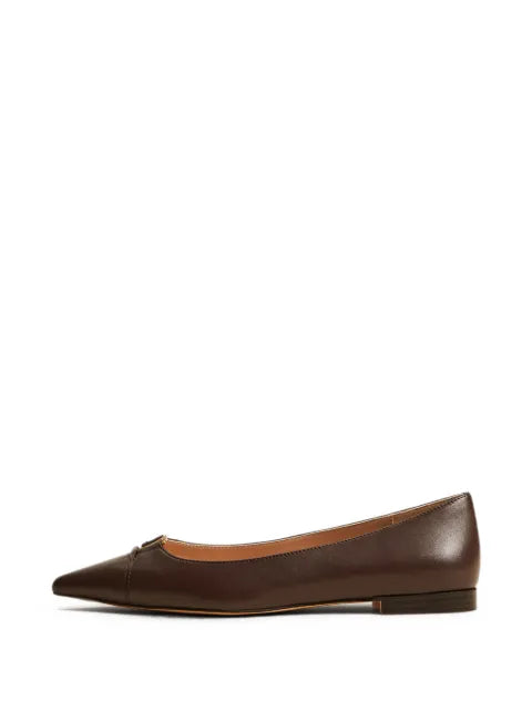 TWINSET leather ballerina flats with logo