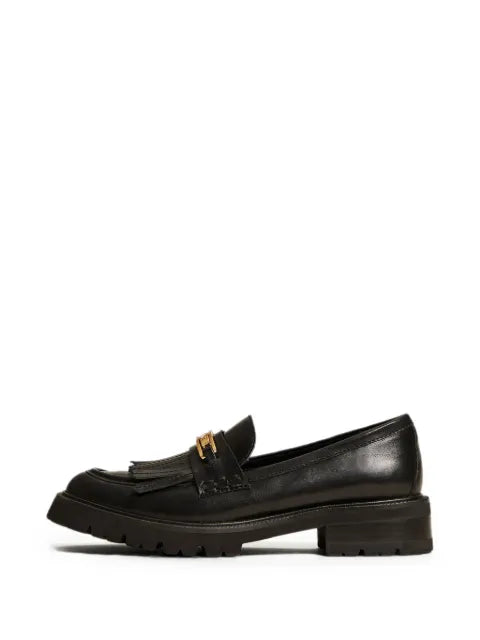 TWINSET leather loafers with fringes