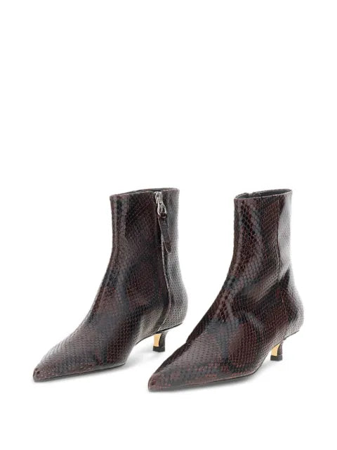 Aeyde snakeskin-effect pointed-toe ankle boots
