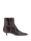 Aeyde snakeskin-effect pointed-toe ankle boots
