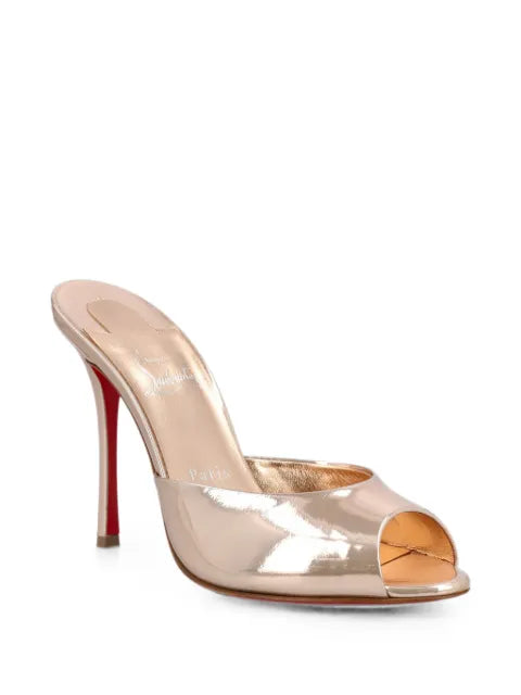 Christian Louboutin Me Dolly 100 mm mules in shiny laminated leather