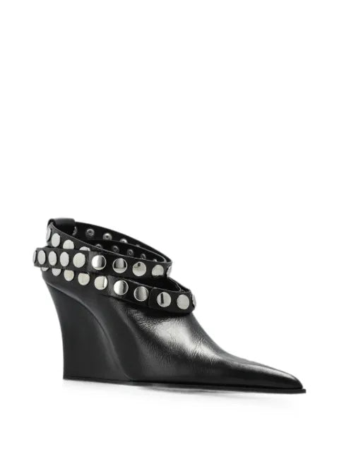 IRO Fauve stud-embellished wedge pumps