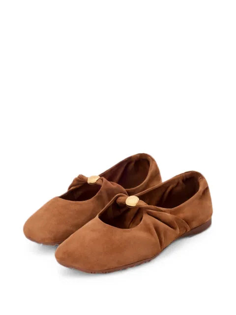 LOEWE Pebble Soft ballet flats in suede goatskin