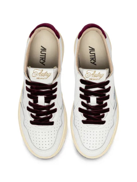 Autry velvet-trim leather sneakers