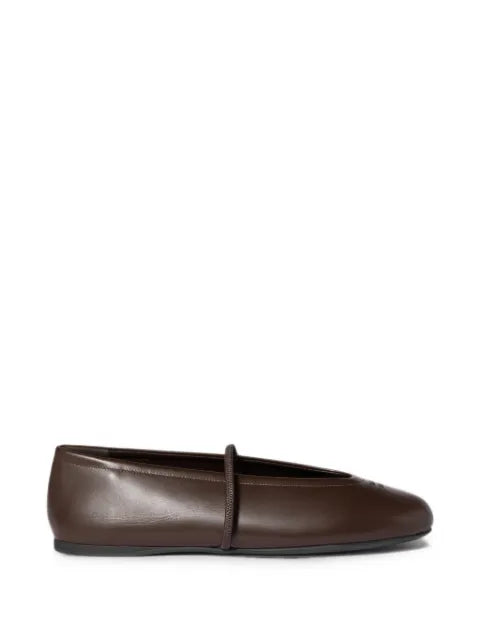 Miu Miu logo-embossed ballet flats