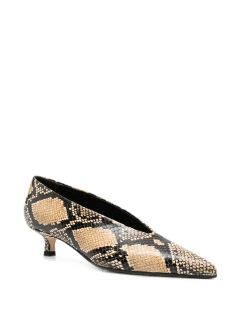 Aeyde Clara snake-effect pointed-toe pumps