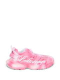 Balenciaga track stencil-logo sneakers in pink and white