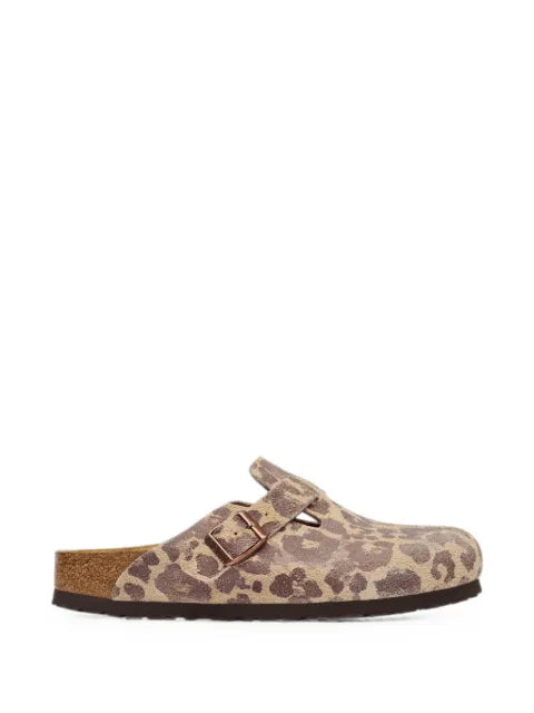 Birkenstock Boston animalier-print suede mules