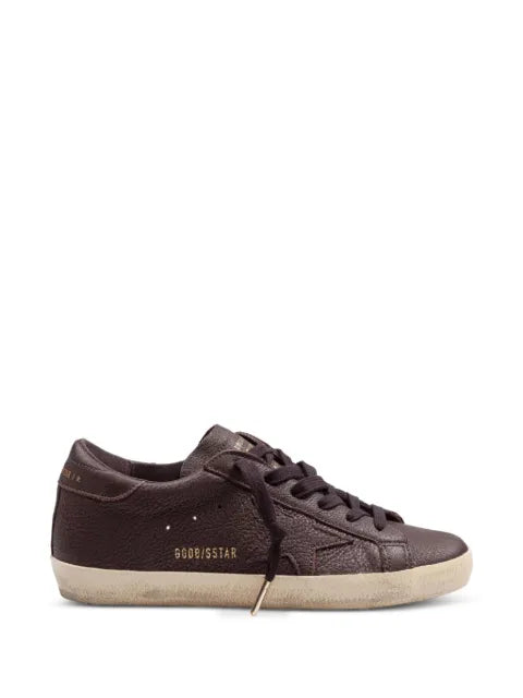 Golden Goose Super-Star in dark brown leather with tone-on-tone leather star