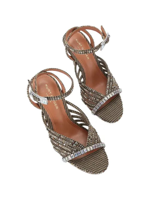 Kurt Geiger London crystal-embellished houndstooth sandals