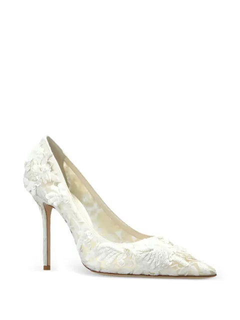 Jimmy Choo Love 100 floral-appliqué pumps