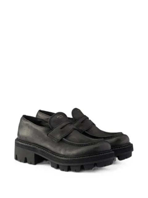 Prada leather loafers