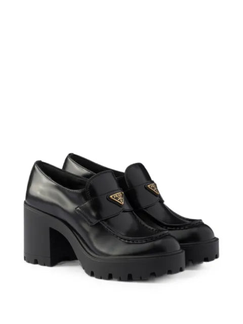 Prada brushed-leather loafers