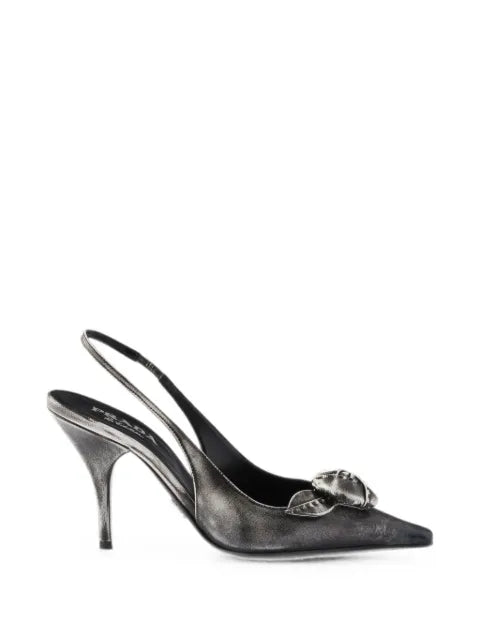 Prada leather slingback pumps