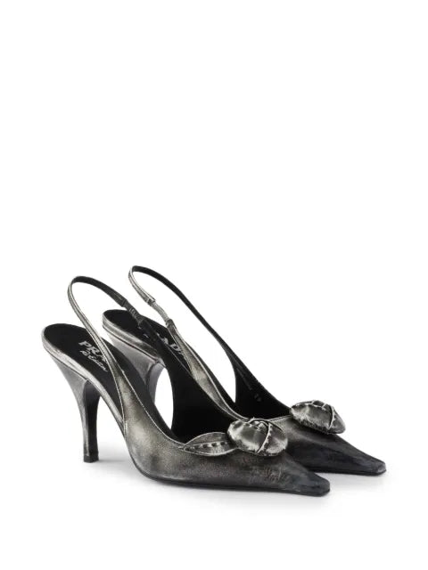 Prada leather slingback pumps