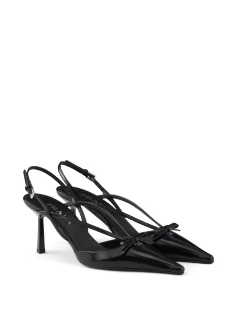 Prada brushed leather slingback pumps