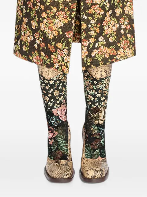 DRIES VAN NOTEN patchwork leather boots