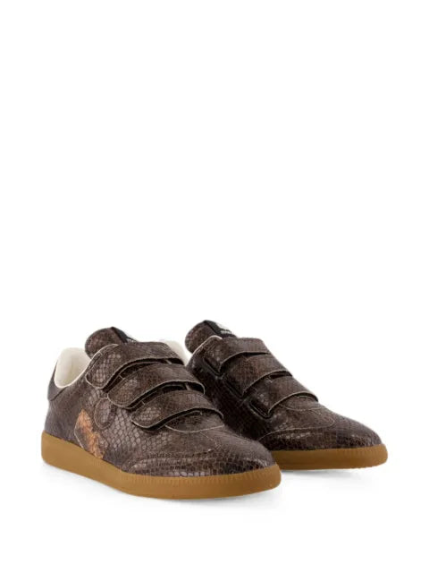 ISABEL MARANT Beth snakeskin-effect touch-strap sneakers