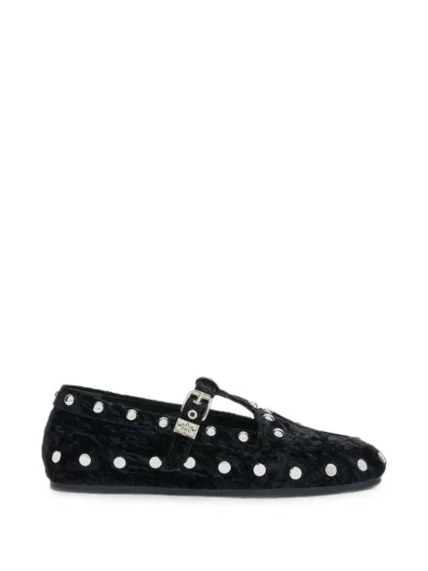 GANNI Mary Jenny moccasins in black velvet