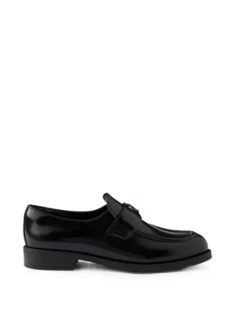 Prada triangle-logo leather loafers