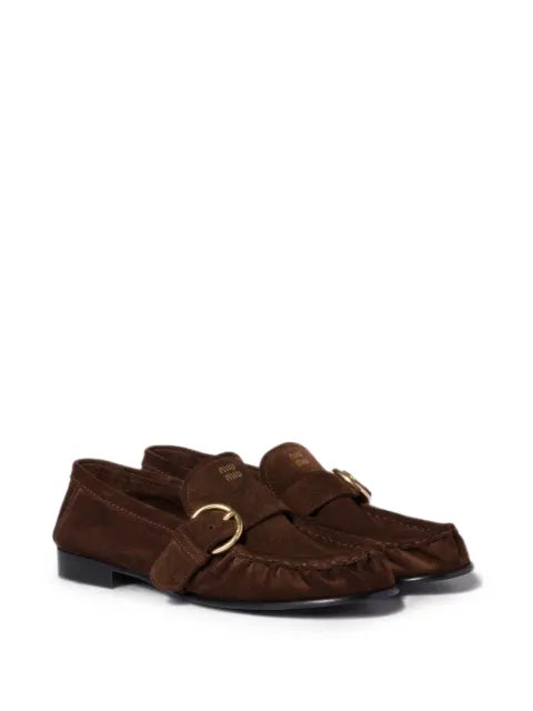 Miu Miu suede loafers with buckle