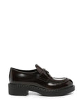 Prada Chocolate brushed leather loafers