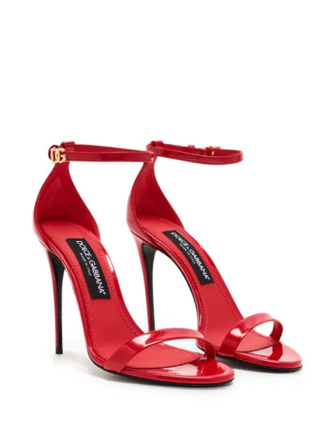 Dolce & Gabbana DG buckle patent leather sandals