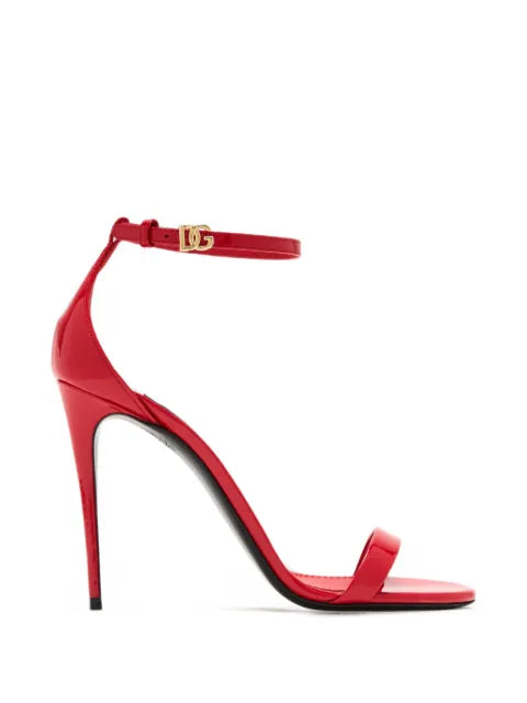 Dolce & Gabbana DG buckle patent leather sandals