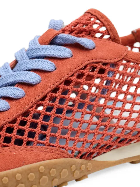 Hoff Bridge Fishnet suede-panelled mesh sneakers