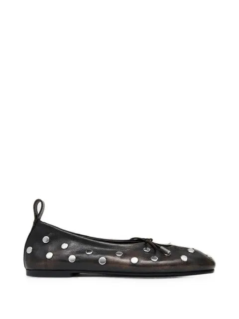 ALOHAS Rosalind stud-embellished leather ballet flats