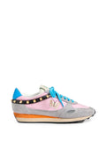Valentino Garavani Stud Up trainers in split leather and nylon with butterfly embroidery