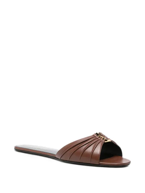 Saint Laurent Cassandra ruched leather sandals