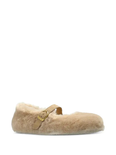 Birkenstock Santa Clarita shearling-finish ballet flats