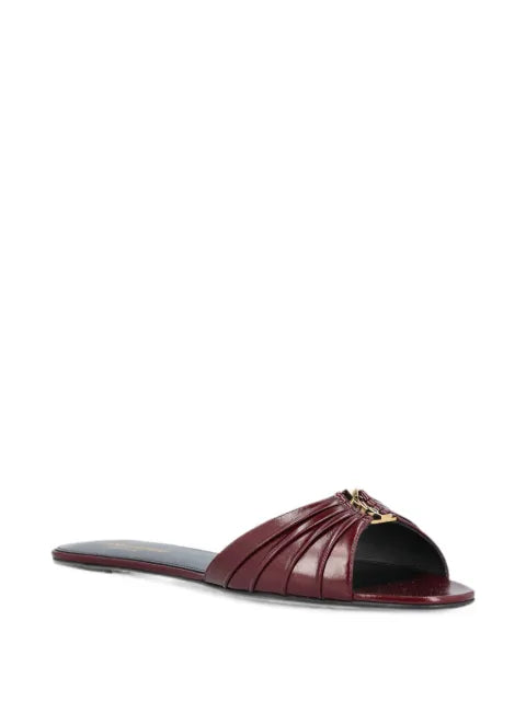 Saint Laurent Babylone slides in smooth leather