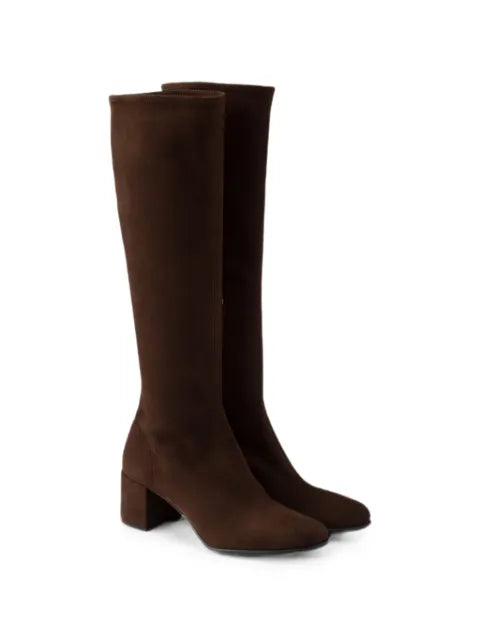 Prada stretch suede boots