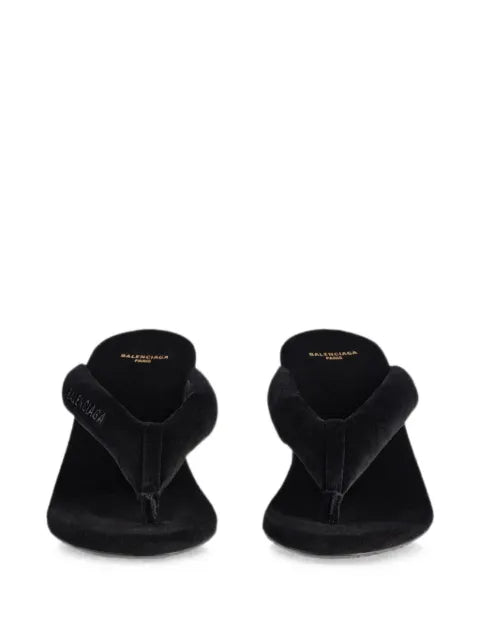 Balenciaga velvet wedge sandals