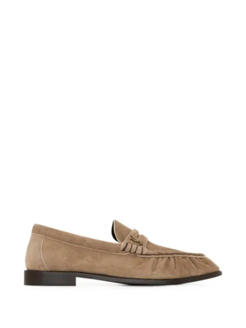 Saint Laurent YSL-plaque ruched loafers