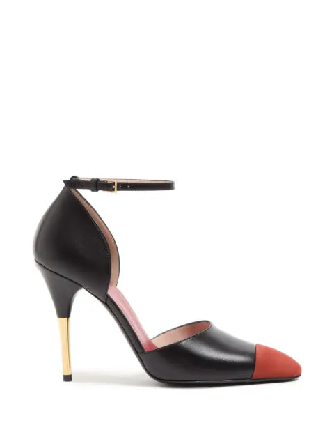 Valentino Garavani D'Orsay Sinead pumps in goatskin and suede 105mm