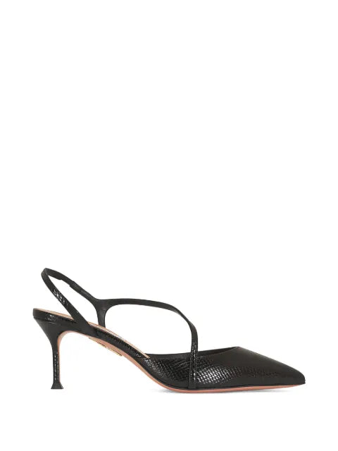 Aquazzura snake-effect slingback pumps