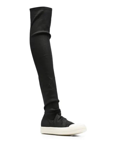 Rick Owens DRKSHDW Tower high-sock sneaks in stretch denim