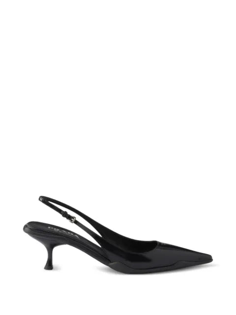 Prada brushed leather slingback pumps