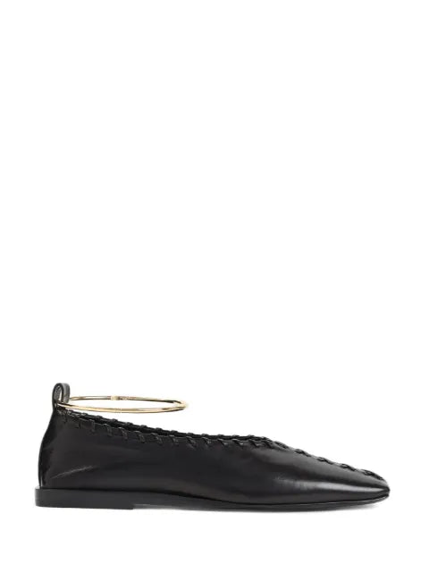 Jil Sander Ring whipstitch anklet ballet flats